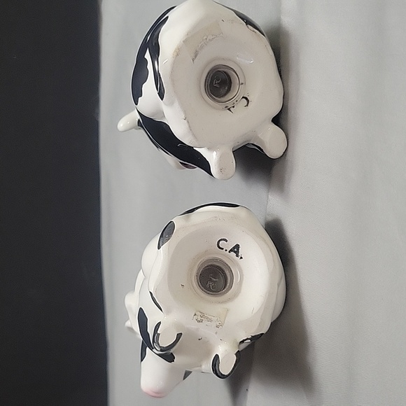 Clay Art Mr & Mrs Cow Bride & Groom Newlyweds Salt Pepper Shakers Set - Picture 6 of 6